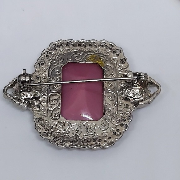 Vintage 1928 Pink Stone Aurora Borealis Brooch - Picture 2 of 4